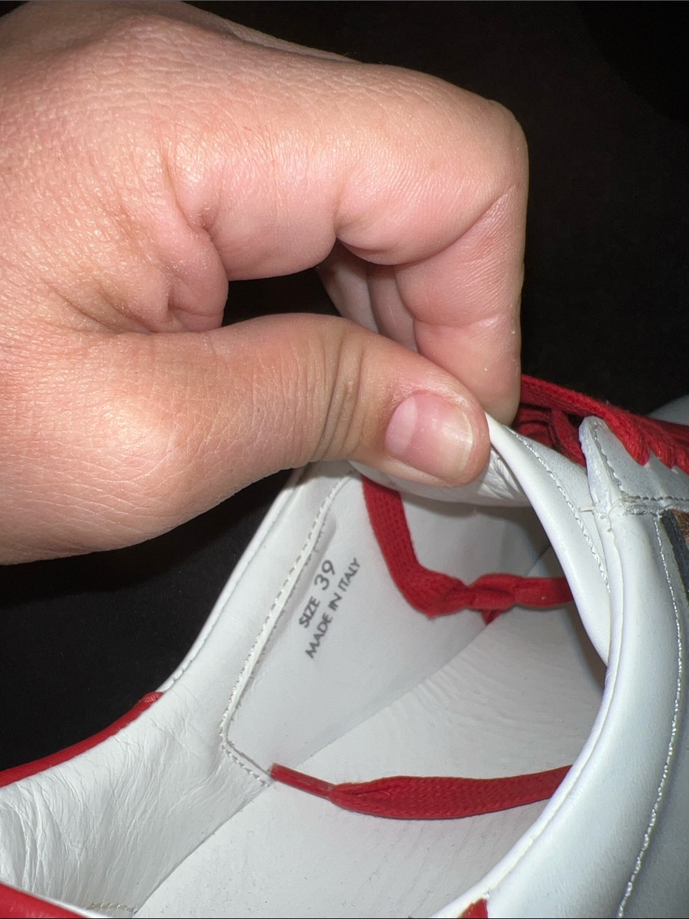 AMIRI White Leather Sneakers with Red Laces and Leopard Side Panel - Picture 7 of 7
